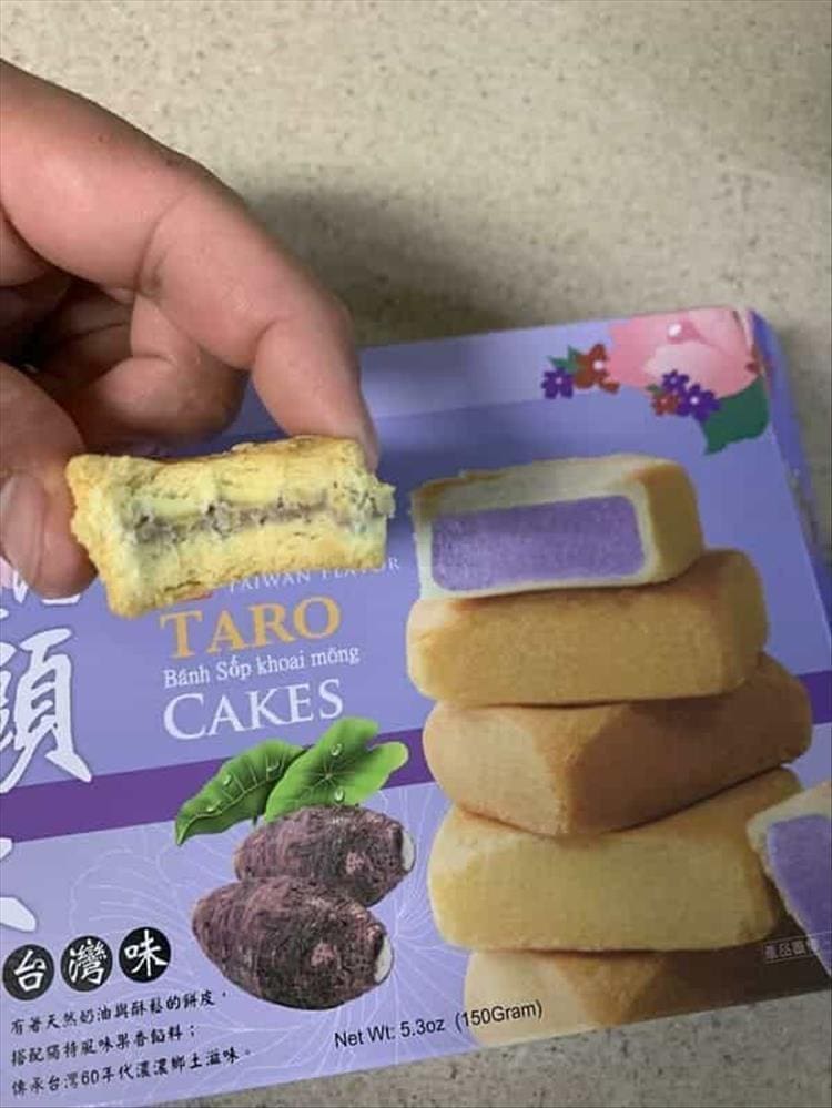 deceptive packaging taro cookies