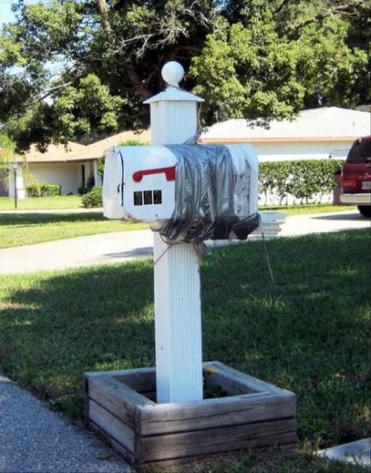 Redneck Engineering duct tape mail box