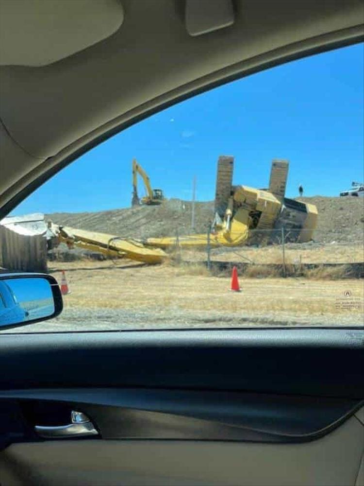 construction caterpillar rollover