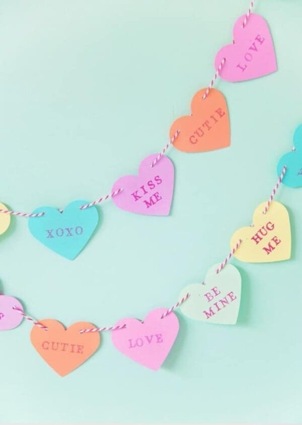 candy heart garland