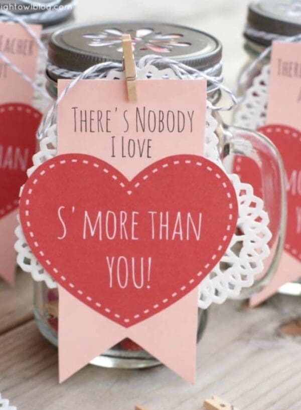 valentine crafts, valentines crafts, smores mason jar kit