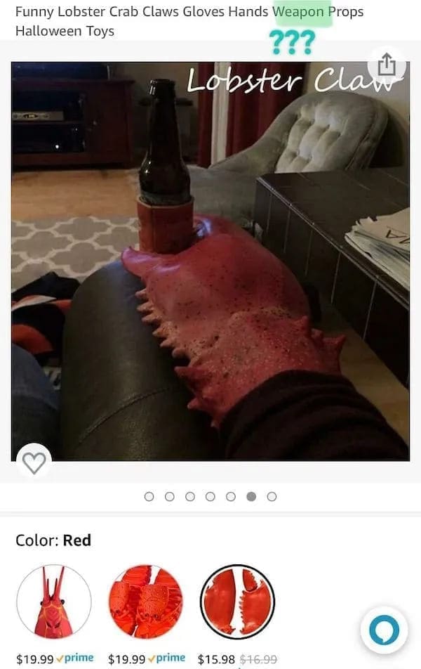 Weird Amazon Products Funny Lobster Crab Claws