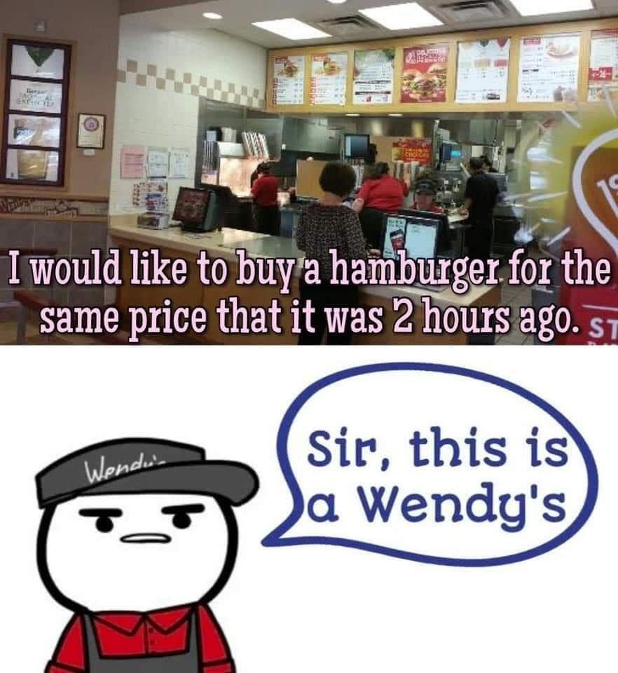 Wendy's surge pricing memes, wendy's surge pricing, wendy's memes, wendy's tweets