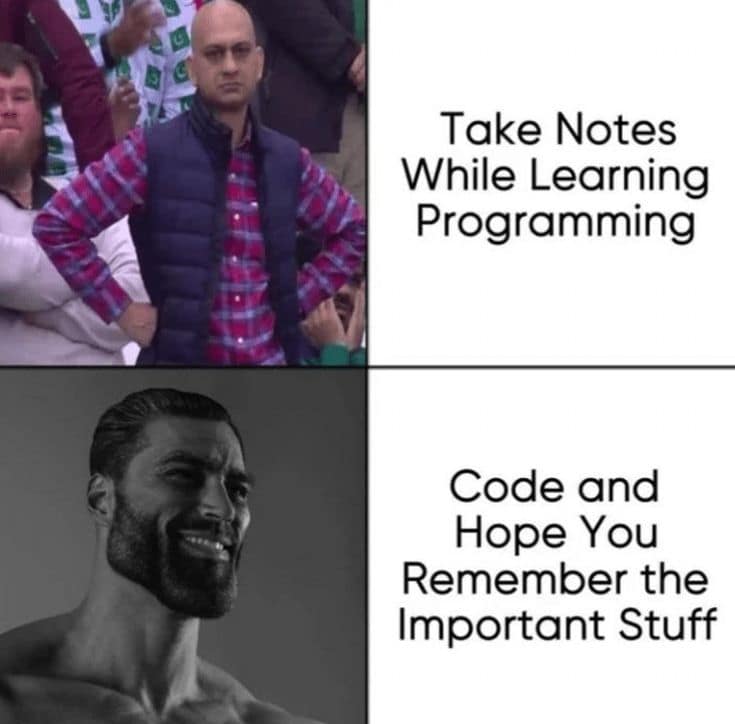 Take Notes While Learning Programming Code and Hope You Remember the Important Stuff