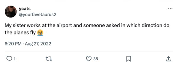 My sister works at the airport and someone asked in which direction do the planes fly