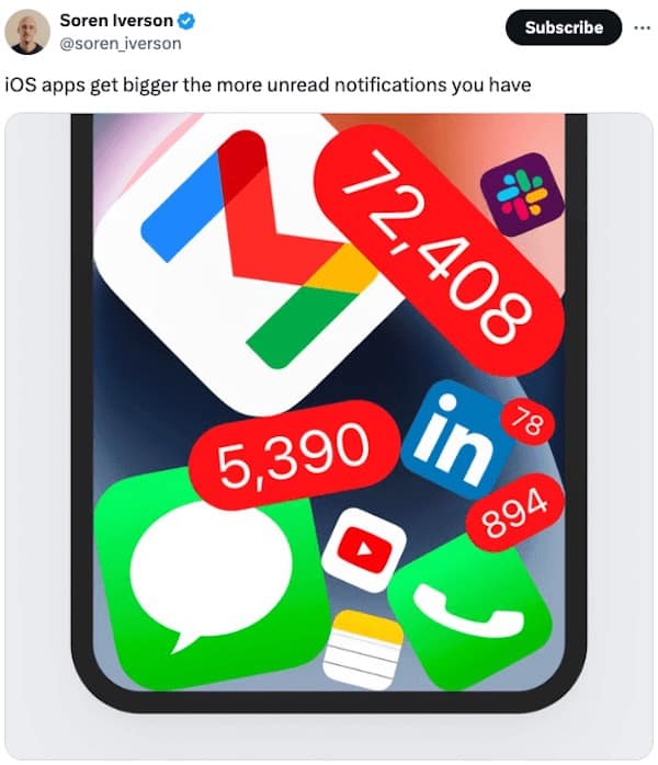 iOS apps get bigger the more unread notifications you have