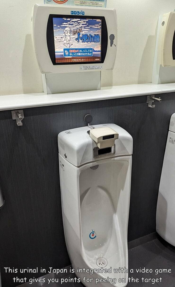 This urinal in Japan is integrated with a video game that gives you points for peeing on the target