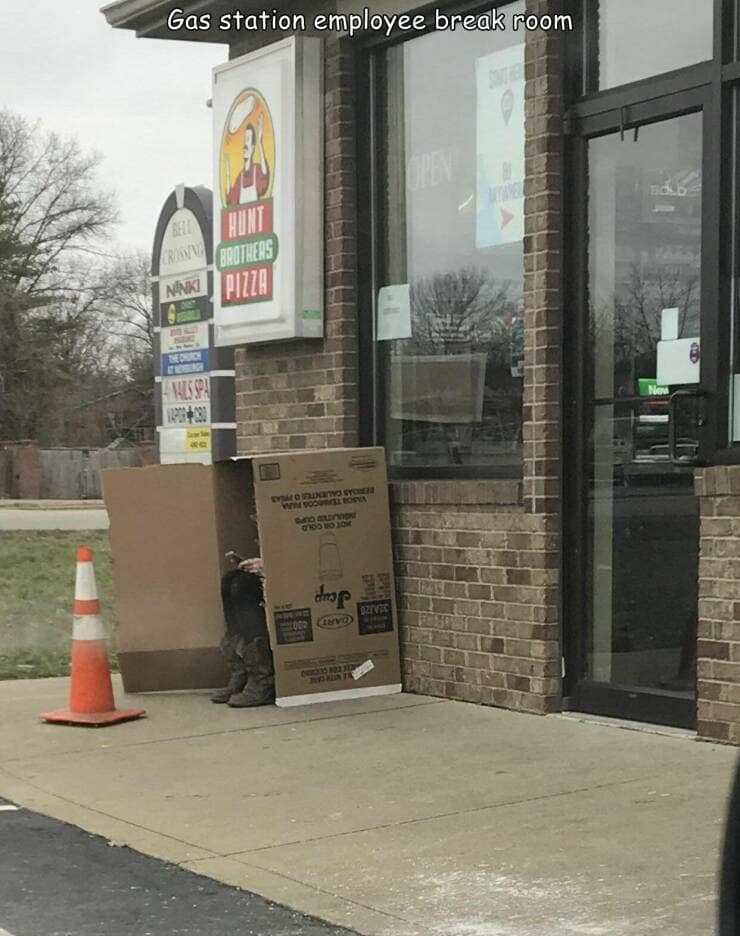 Gas station employee break room