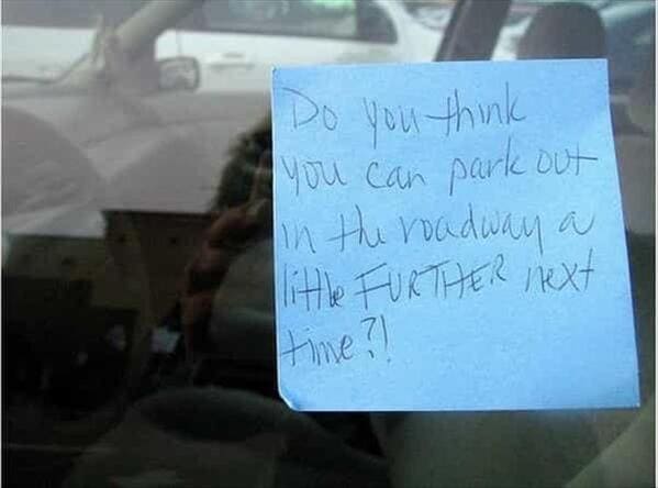 funny notes, funny signs, office humor, workplace comedy, hilarious workplace notes, office prank notes, funny windshield messages