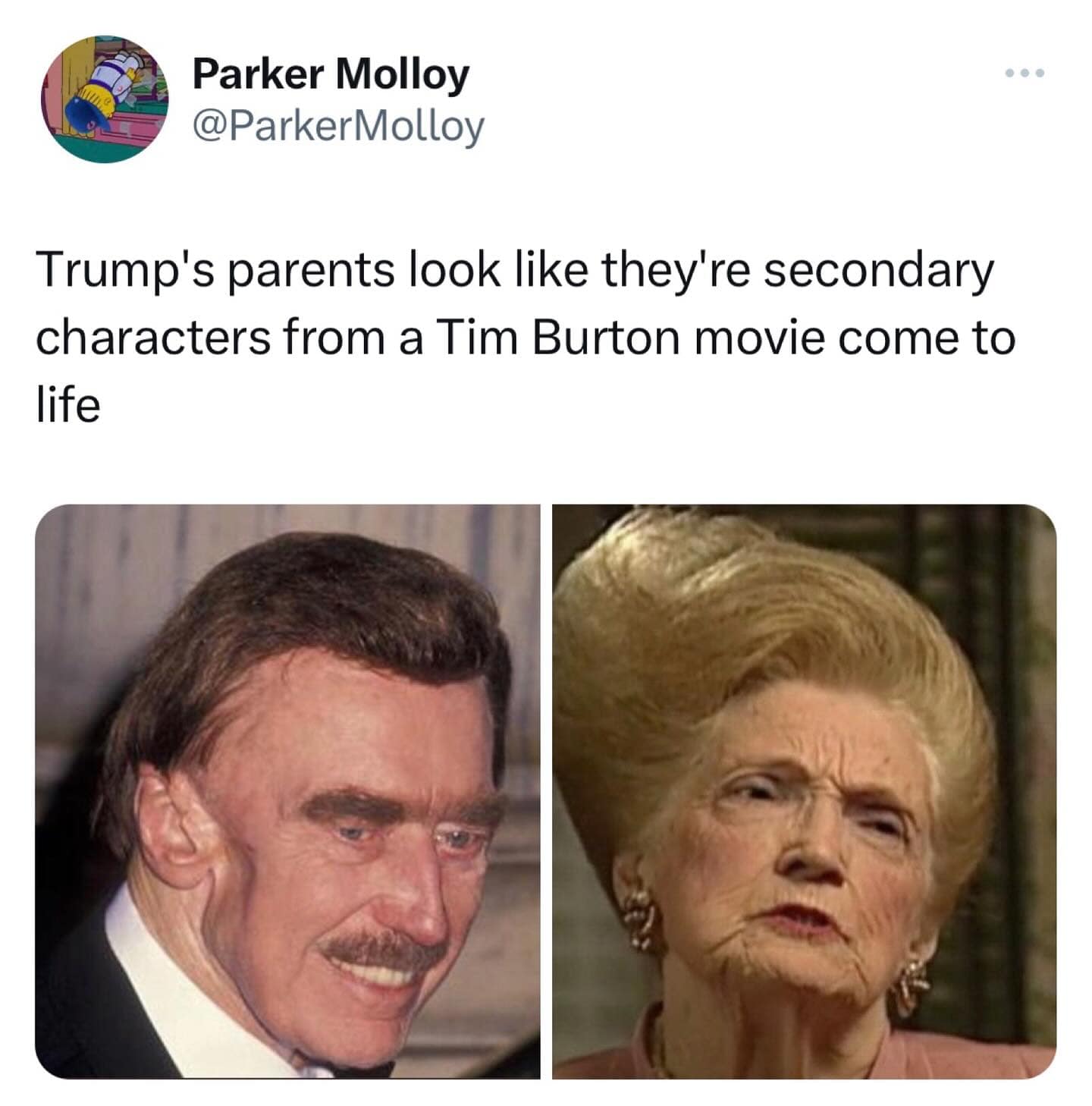 Trump's parents look like they're secondary characters from a Tim Burton movie come to life