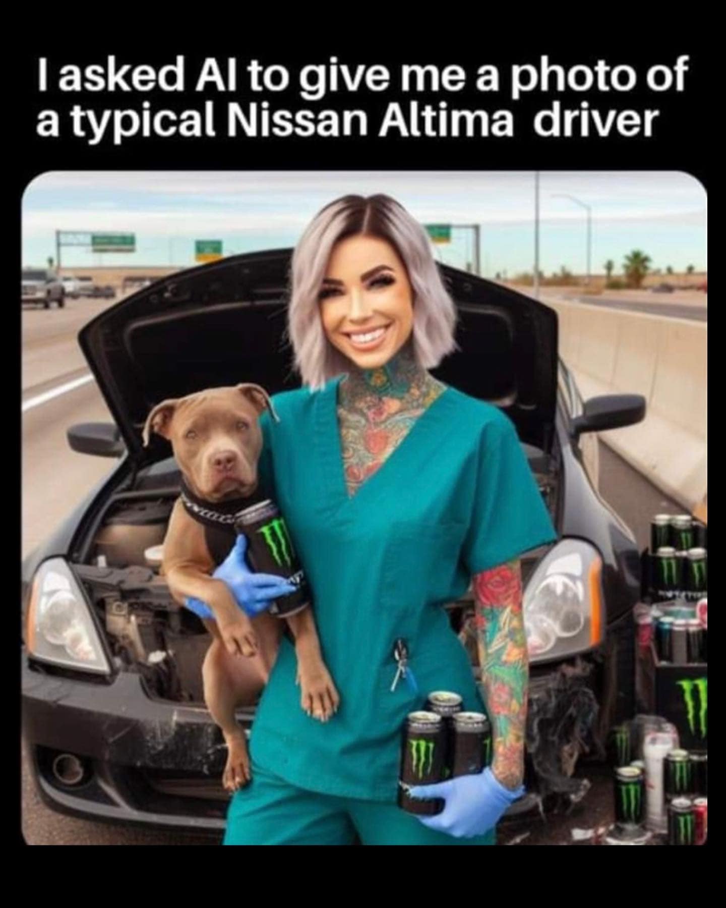 I asked Al to give me a photo of a typical Nissan Altima driver