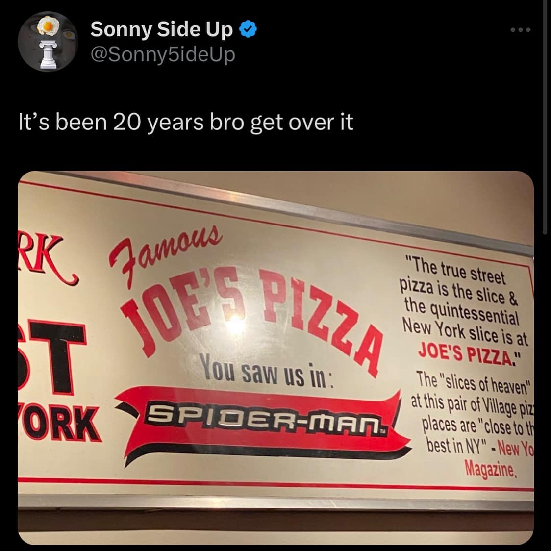 It's been 20 years bro get over it