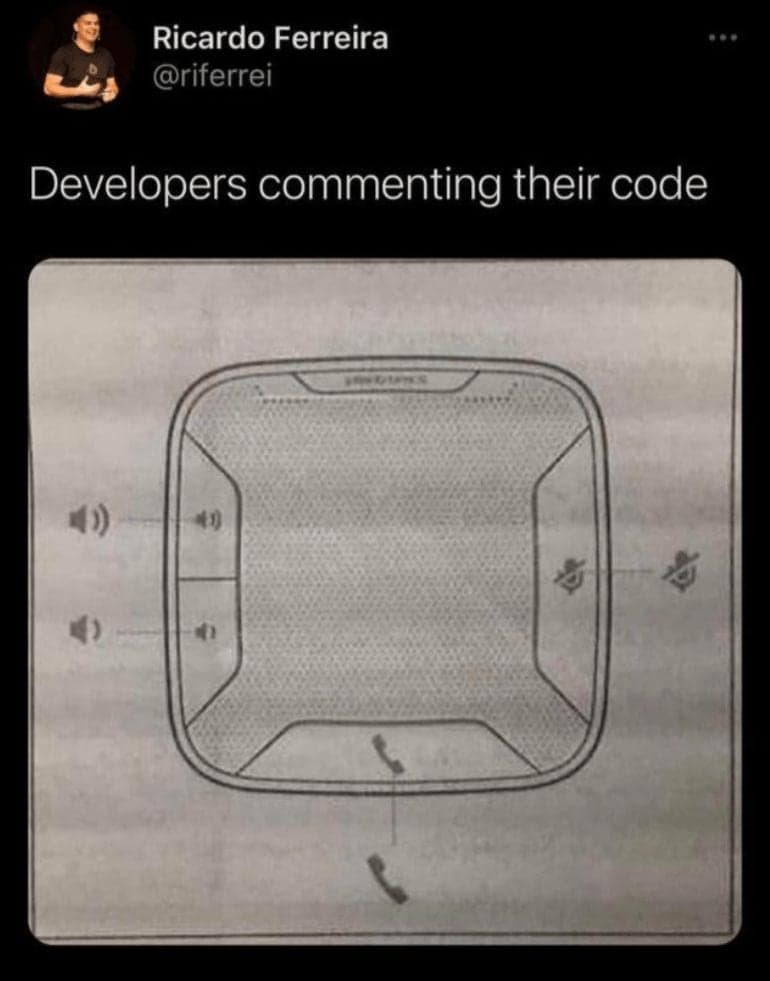 Developers commenting their code