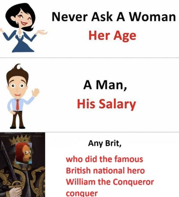 Never Ask A Woman Her Age A Man, His Salary Any Brit, who did the famous British national hero William