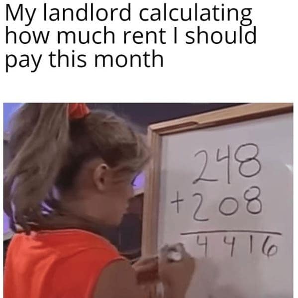 landlord memes, renter memes, enting humor, tenant struggles, lease laughs, rental memes, apartment humor, property management laughs