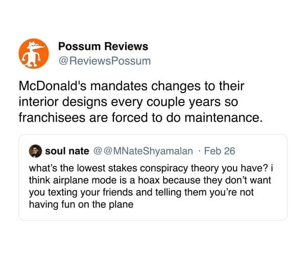 McDonald's mandates changes to their interior designs every couple years so franchisees are forced to do maintenance.