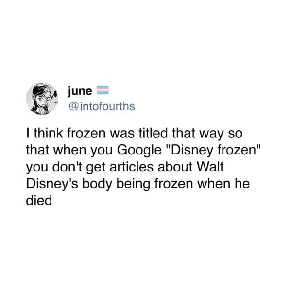 I think frozen was titled that way so that when you Google "Disney frozen" you don't get articles about Walt Disney's body being frozen when he died