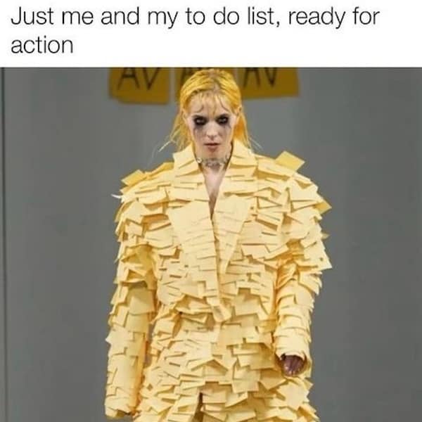 Just me and my to do list, ready for action