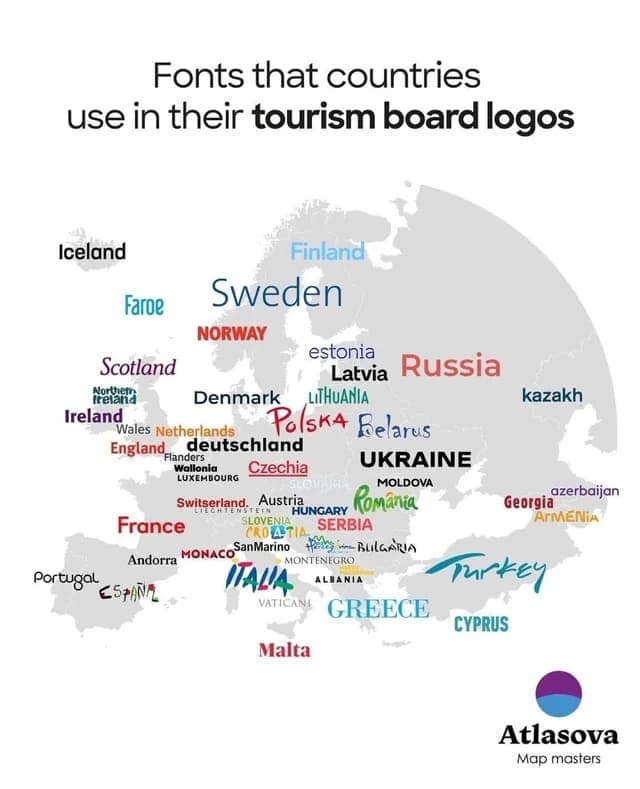 Fonts that countries use in their tourism board logos