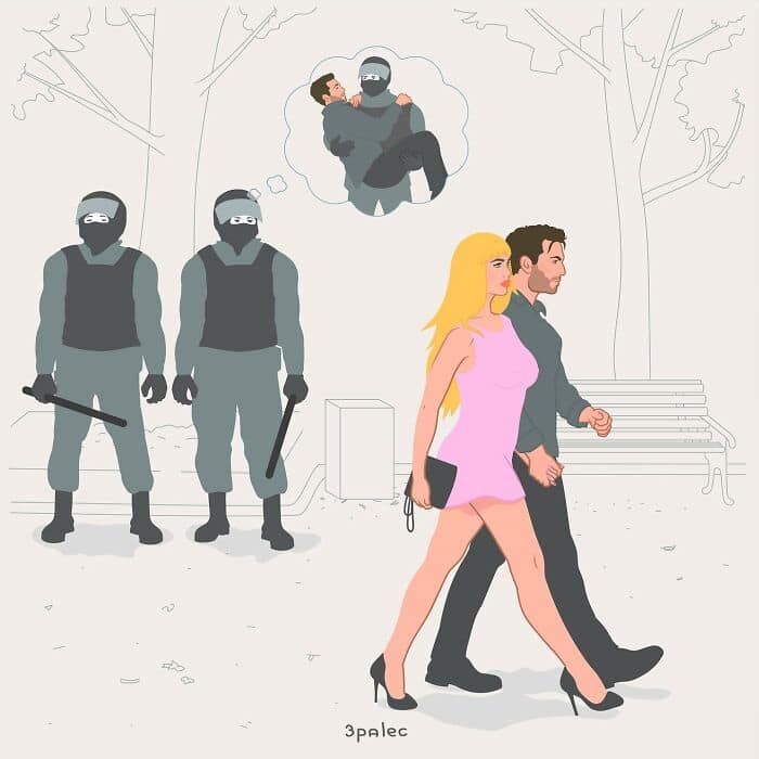 satire comics, 3palec, Social commentary comics, Funny dark humor, Witty illustrations, Political satire comics, Clever cartoons