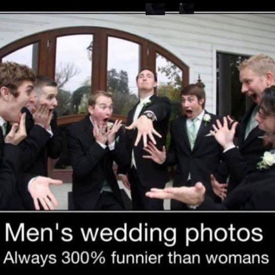 Men's wedding photos Always 300% funnier than womans