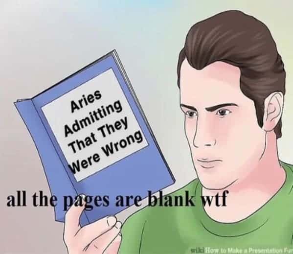 Aries Admitting That They Were Wrong all the pages are blank