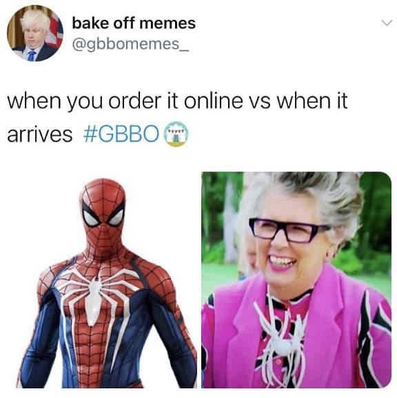 when you order it online vs when it arrives #GBBO