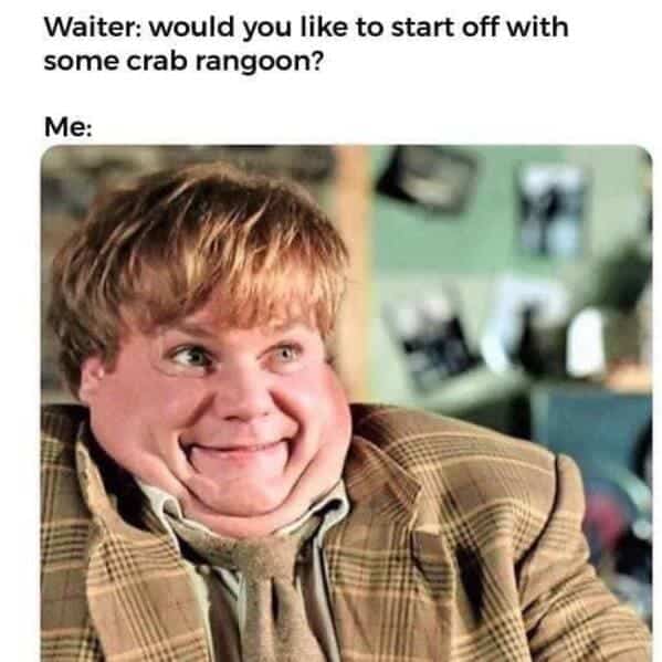 crab rangoon memes, rab Rangoon Lover, Deep-Fried Dreams, Cream Cheese Craving, Wontons of Joy, Deep-Fried Delights, Crispy Perfection