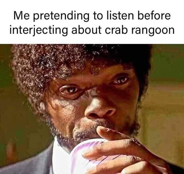 crab rangoon memes, rab Rangoon Lover, Deep-Fried Dreams, Cream Cheese Craving, Wontons of Joy, Deep-Fried Delights, Crispy Perfection