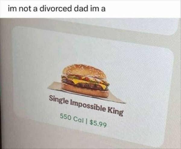im not a divorced dad im a Single Impossible King