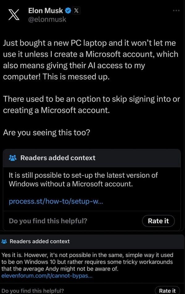 It is still possible to set-up the latest version of Windows without a Microsoft account.