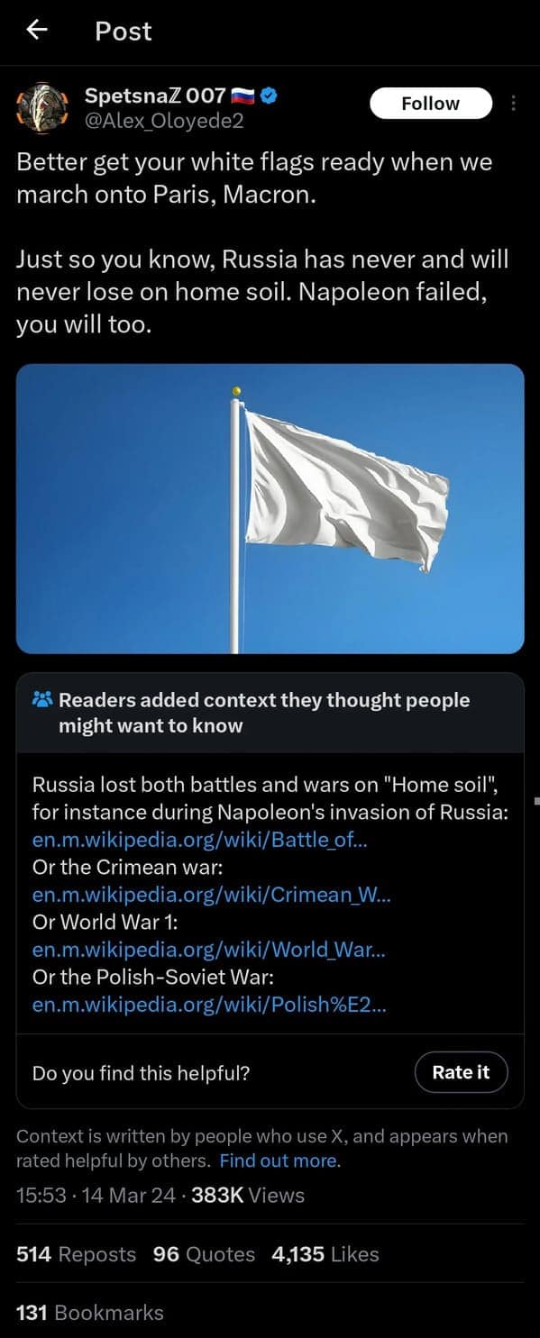 Russia lost both battles and wars on "Home soil", for instance during Napoleon's invasion of Russia: