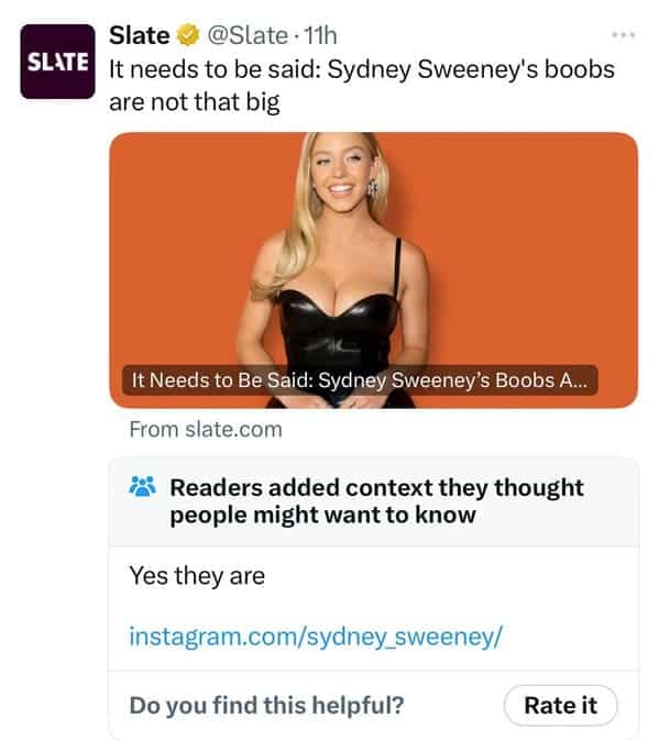 It needs to be said: Sydney Sweeney's boobs are not that big