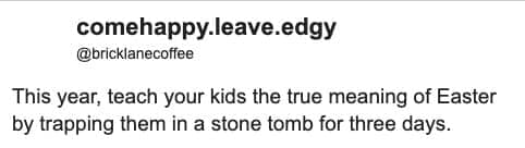 funny easter tweets, easter memes, Easter weekend humor, hilarious Easter social media posts, witty Easter jokes, Humorous Easter commentary, Easter Twitter trends, funny Easter memes