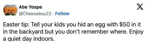 funny easter tweets, easter memes, Easter weekend humor, hilarious Easter social media posts, witty Easter jokes, Humorous Easter commentary, Easter Twitter trends, funny Easter memes