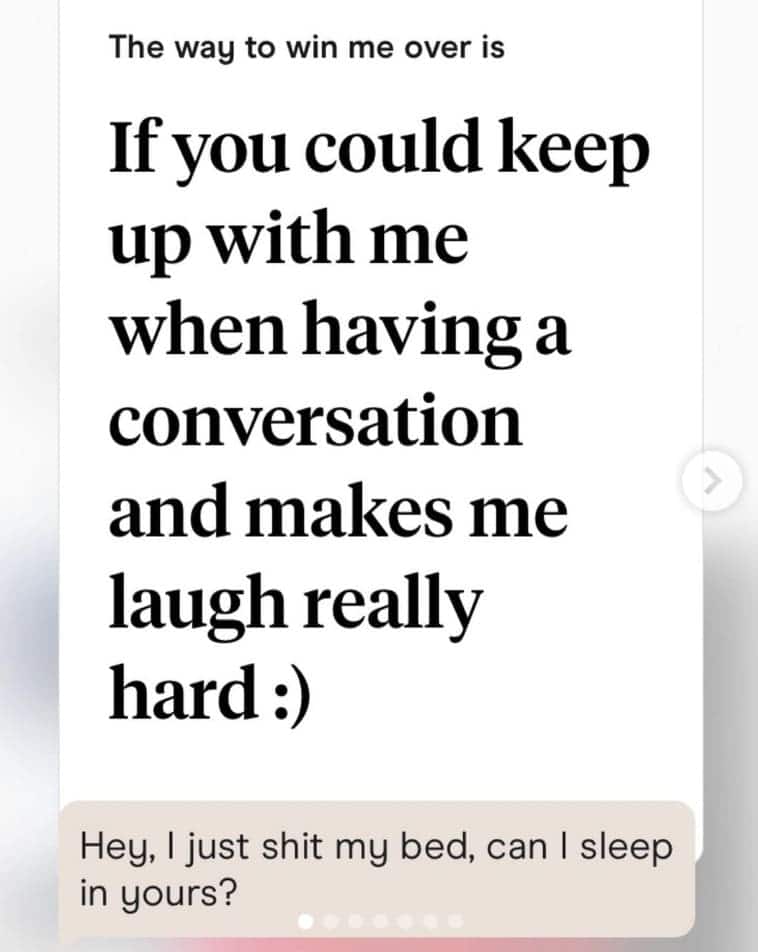 The way to win me over is If you could keep up with me when having a conversation and makes me laugh really hard :)