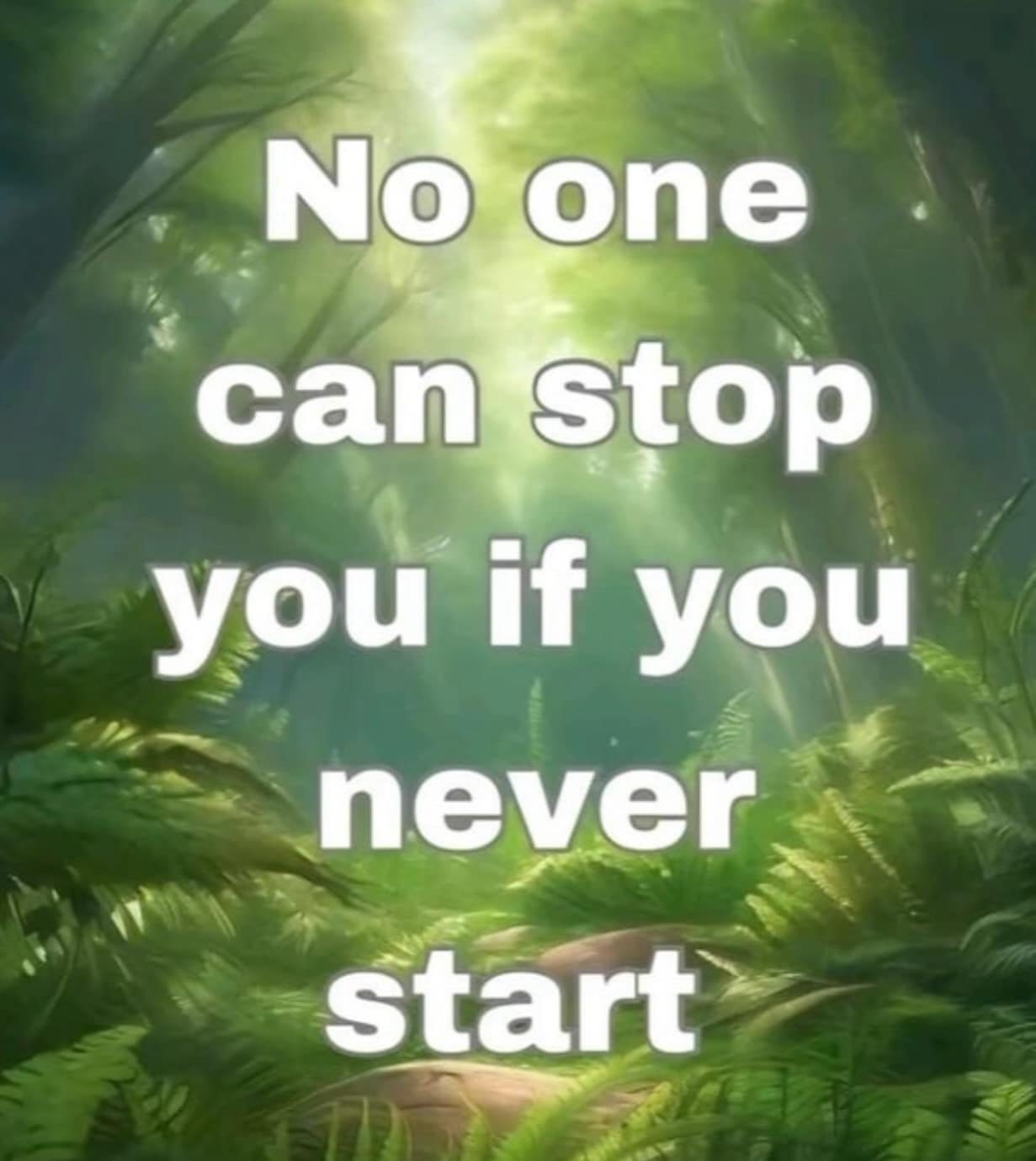 No one can stop you if you never start