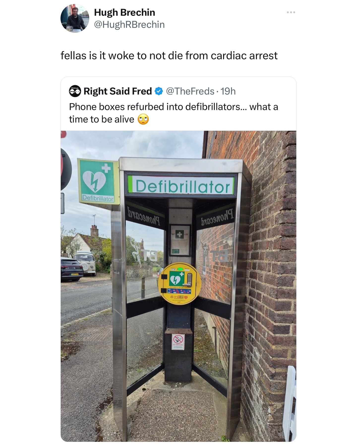 fellas is it woke to not die from cardiac arrest