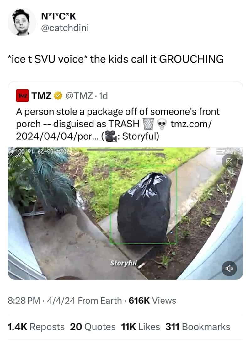 *ice t SVU voice* the kids call it GROUCHING