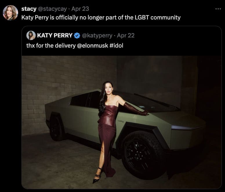 Katy Perry cybertruck memes, katy perry cybertruck, katy perry cybertruck tweet, Celebrity Memes, Cybertruck Memes, Tesla Cybertruck humor, Elon Musk truck jokes, Tesla memes