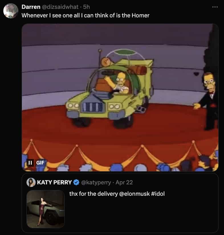 Katy Perry cybertruck memes, katy perry cybertruck, katy perry cybertruck tweet, Celebrity Memes, Cybertruck Memes, Tesla Cybertruck humor, Elon Musk truck jokes, Tesla memes