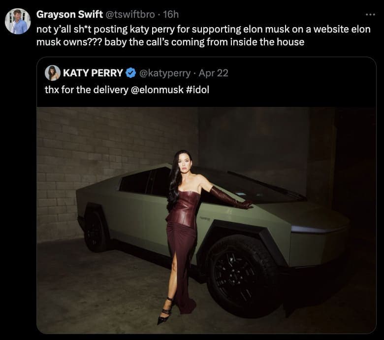 Katy Perry cybertruck memes, katy perry cybertruck, katy perry cybertruck tweet, Celebrity Memes, Cybertruck Memes, Tesla Cybertruck humor, Elon Musk truck jokes, Tesla memes