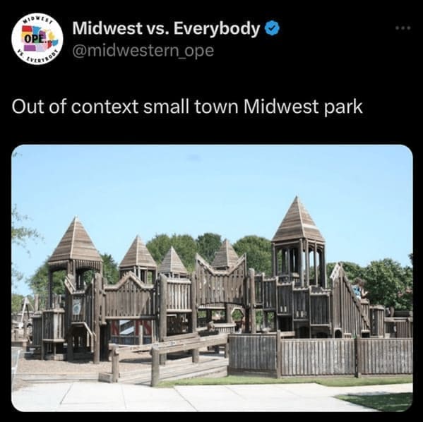 Out of context small town Midwest park
