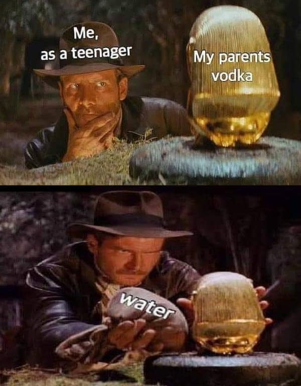 Me, as a teenager My parents vodka water