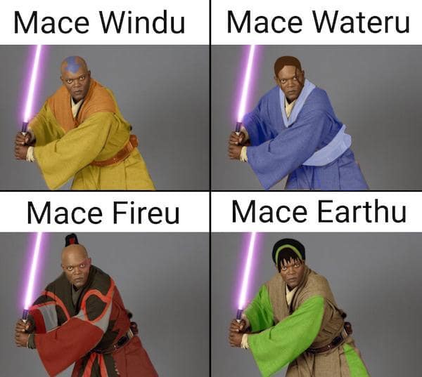 Mace Windu Mace Wateru Mace Fireu Mace Earthu
