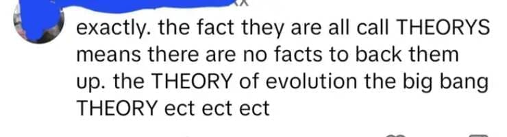 exactly. the fact they are all call THEORYS means there are no facts to back them up. the THEORY of evolution the big bang THEORY ect ect ect