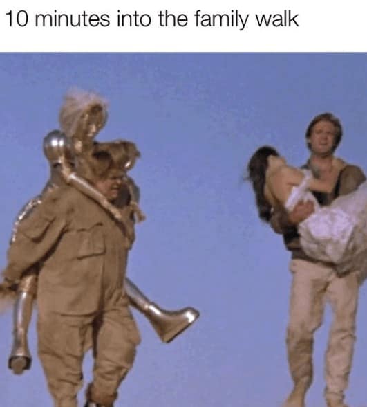 10 minutes into the family walk