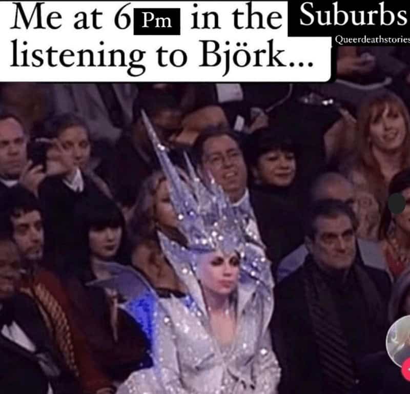 Me at 6Pm in the Suburbs listening to Björk...