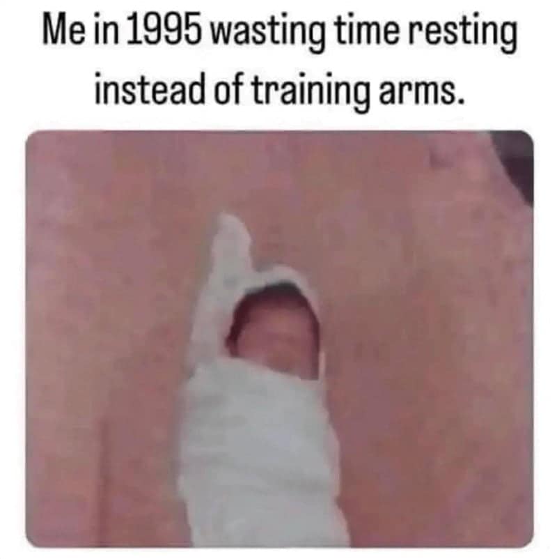 Me in 1995 wasting time resting instead of training arms.