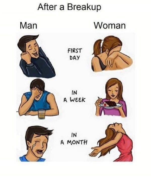 breakup memes. After a Breakup Man Woman